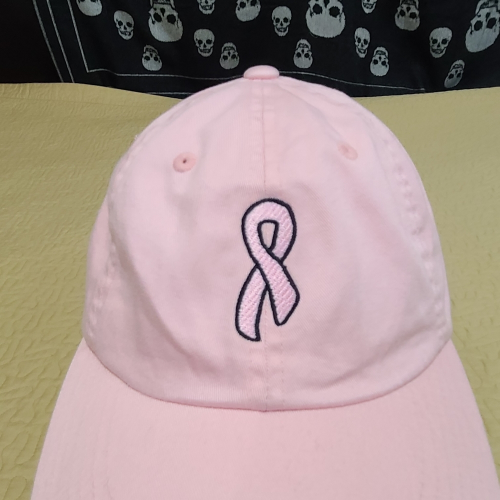 Port Authority Cancer Pink Ribbon strapback hat - Picture 2 of 8